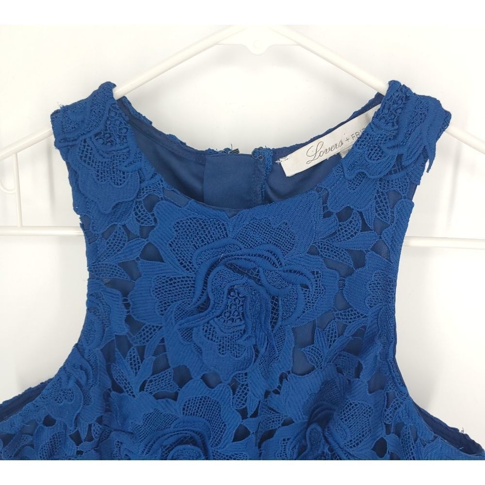 Revolve Lovers and Friends Dress Women's Small Overlay Lace Blue